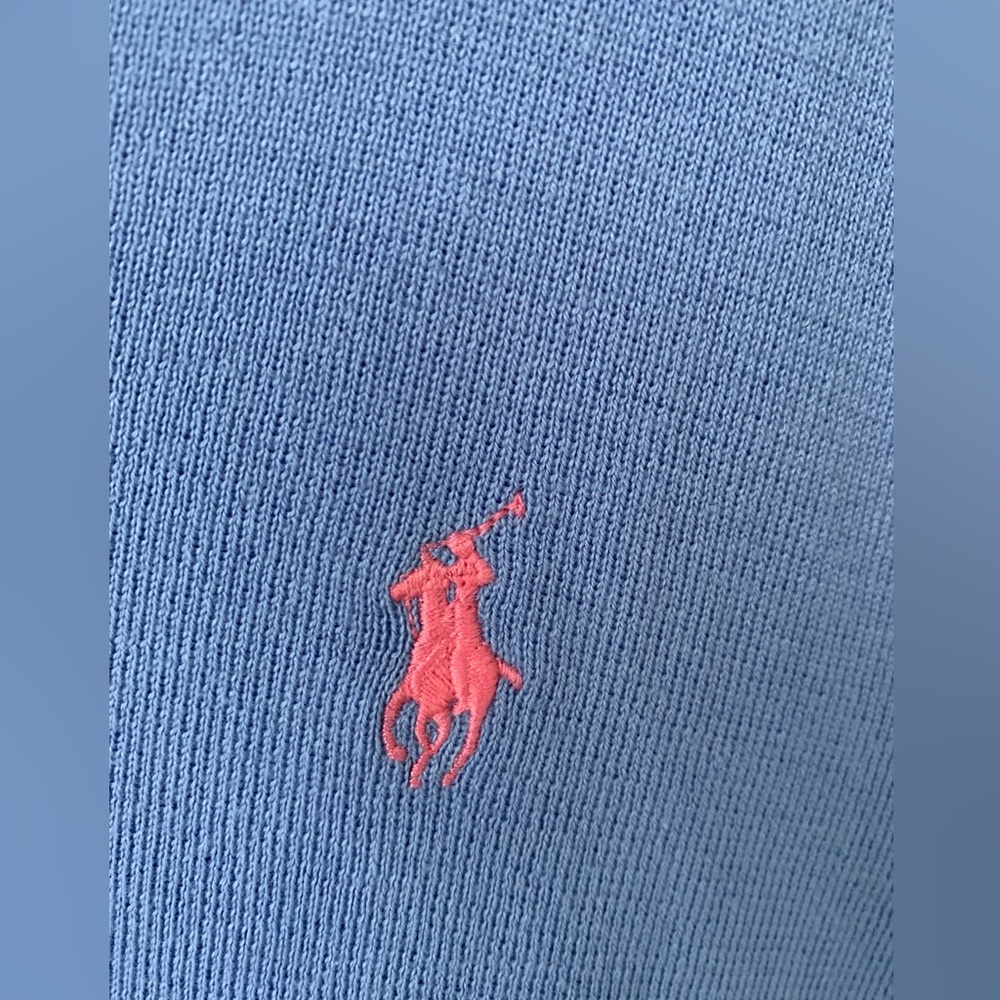 Polo Ralph Lauren V-Neck Men’s (Size Large) Baby Blue with Pink Horse - Picture 4 of 7